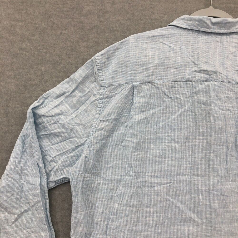St. John's Bay Button Shirt Mens XXL Linen Blend Slim Fit Striped Long Sleeve - Picture 14 of 16